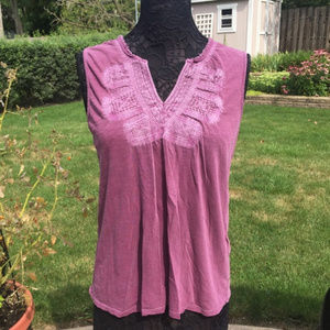 Lucky Brand Embroidered Tank